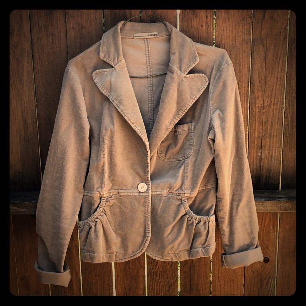 Beige corduroy jacket by Refuge.
